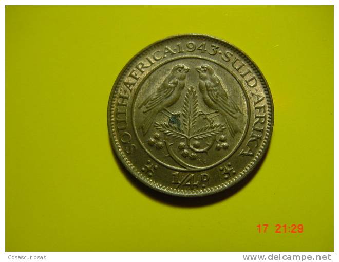 674  SOUTH AFRICA SUID AFRIKA  BIRD PAJARO ANIMAL FARTHING       YEAR 1943  UNC      OTHERS IN MY STORE - South Africa