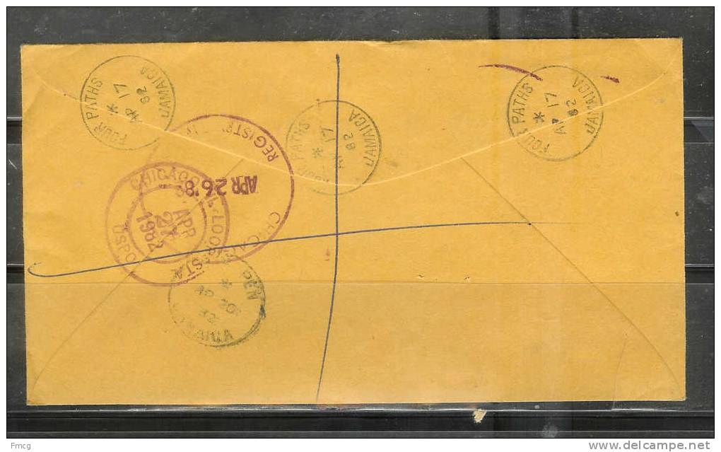 1982 - Postal History - Registered Cover Four Paths To Chicago ILL USA - Jamaica (1962-...)