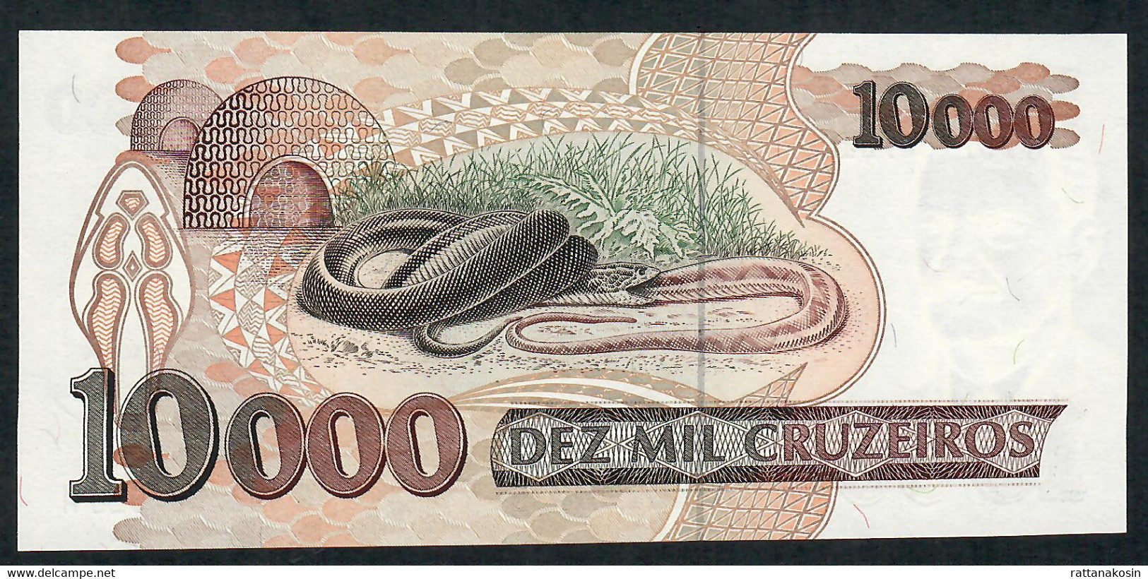 BRAZIL  P233b 10.000 CRUZEIROS 1992  #A5663signatures 16 UNC. - Brésil