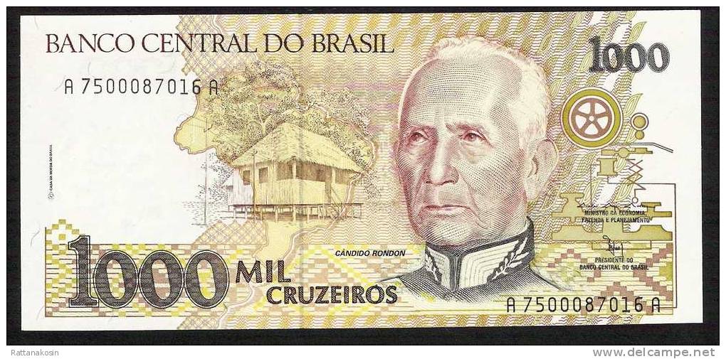 BRAZIL P231b  10.000 CRUZEIROS 1991 #A7500 Signature 15  UNC. - Brésil