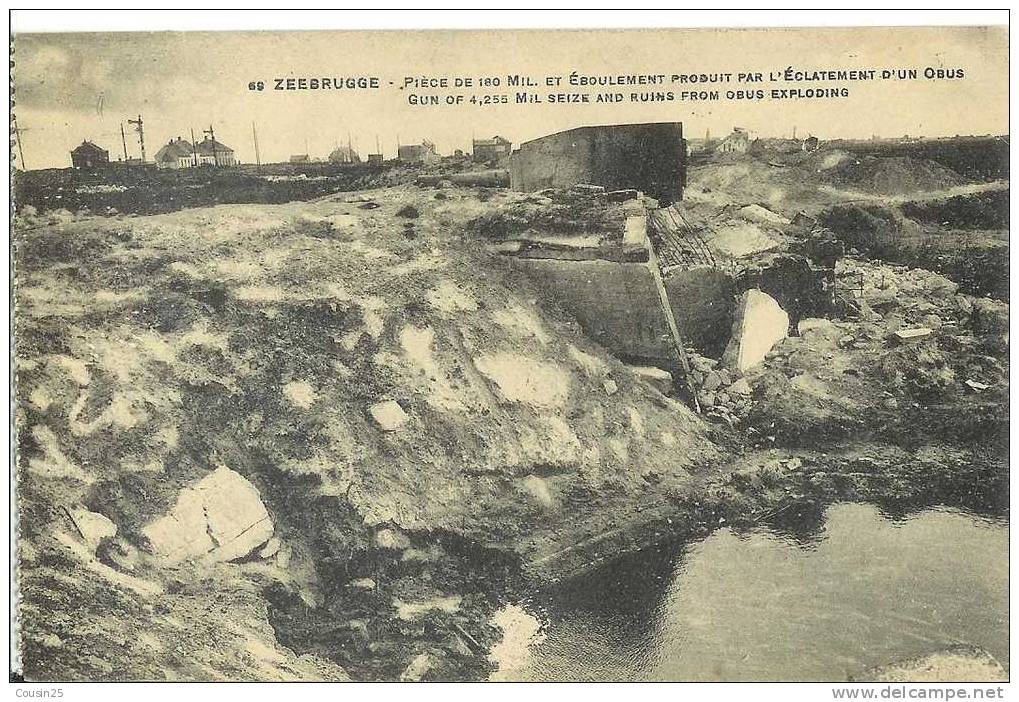 BELGIQUE - Zeebrugge  - Eboulement Produit Par L'éclatement D'un Obus  Edit : - Zeebrugge