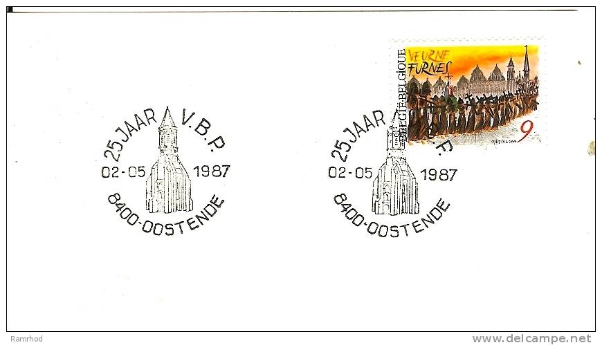 BELGIUM 1987 FOLKLORE FESTIVAL WITH SPECIAL  POSTMARK ON CARD - Briefe U. Dokumente