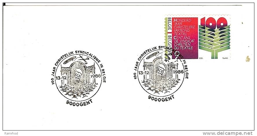 BELGIUM 1986 CENTENARIES WITH SPECIAL  POSTMARK ON CARD - Lettres & Documents