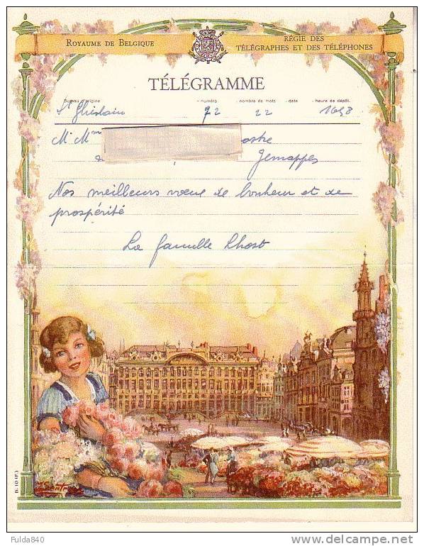 Superbe TELEGRAMME.    St-Ghislain.  1951.    Royaume De Belgique - Régie Des Télégrammes Téléphones. - Andere & Zonder Classificatie