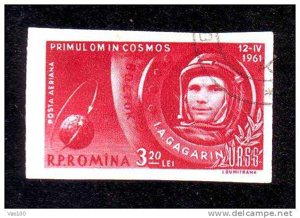 Romania 1961 Gagarin,Space,Mi.1964 Imperforated ,CTO,used. - Europa