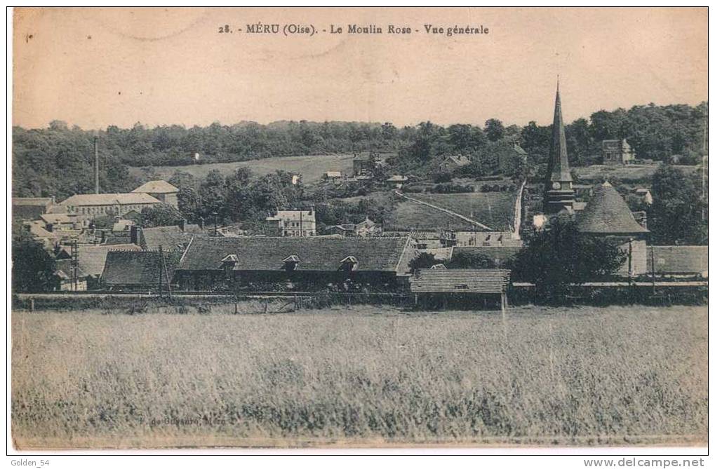 28. - MERU (Oise) - Le Moulin Rose - Vue Générale CPA écrite En 1931 - Meru