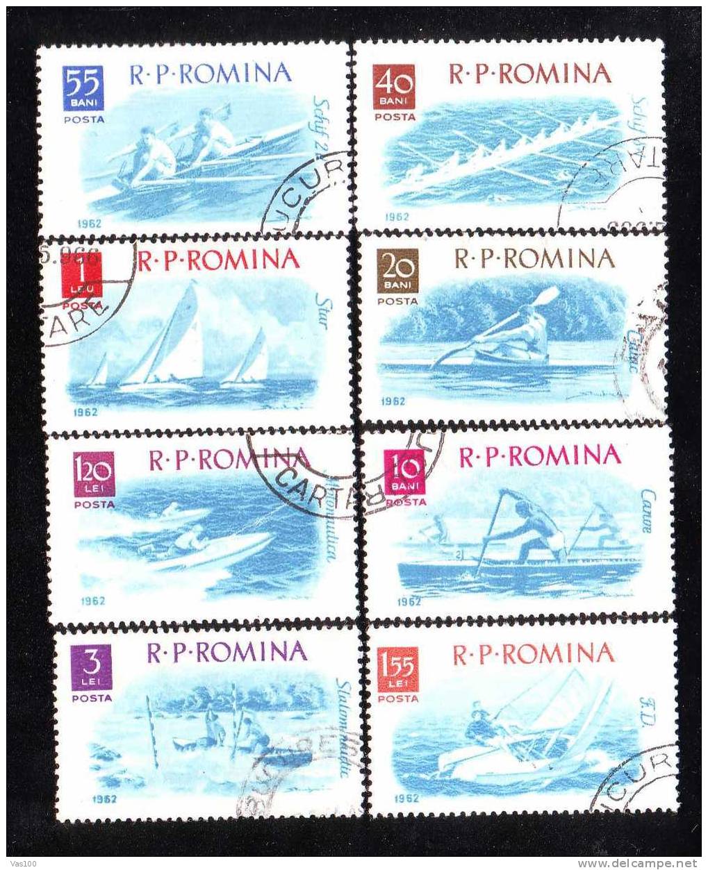 Romania 1962 Water Sports,Boating,Sailing,Mi .2048-5,CTO,used. - Canottaggio