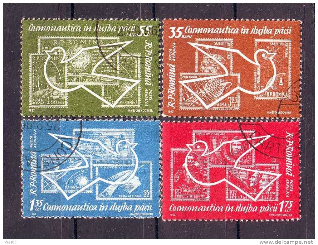 Romania 1962 Space,Laika,Dog,Mi.2086-8 9 ,CTO,used. - Europe