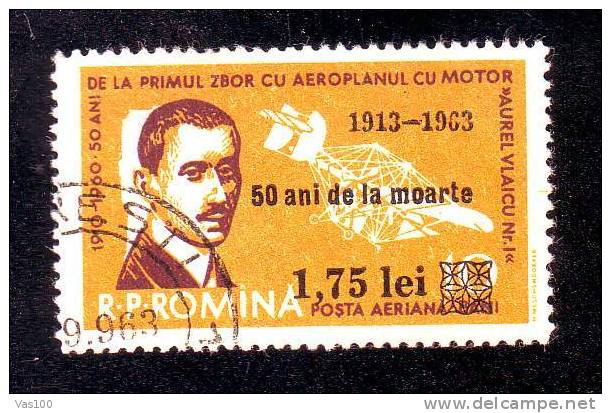 Romania 1963 Vlaicu,Airplane,surcharge D,Mi.2175 ,CTO,used. - Europa