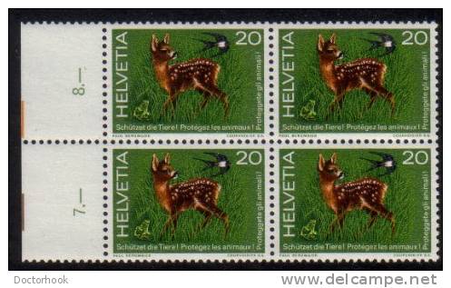 SWITZERLAND   Scott #  616-9**  VF MINT NH Imprint Blks. Of 4 - Neufs