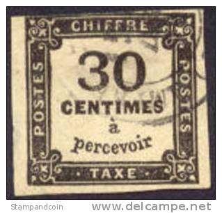 France J7 / Y6 Used 30c Postage Due Of 1878 - 1859-1959 Used