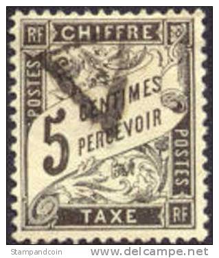 France J15 / M14 Used 5c Postage Due Of 1882 - 1859-1959 Used