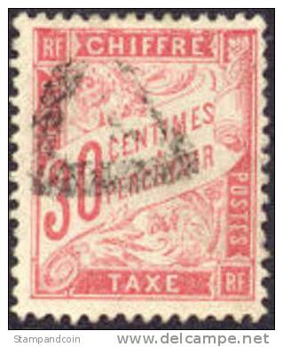 France J35 / M32 Used 30c Postage Due Of 1884 - 1859-1959 Used