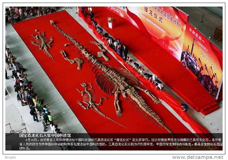 05Y-085  H@   Dinosaur Fossils  ( In China Science And Techology Museum  ) ( Postal Stationery , Articles Postaux ) - Fossiles