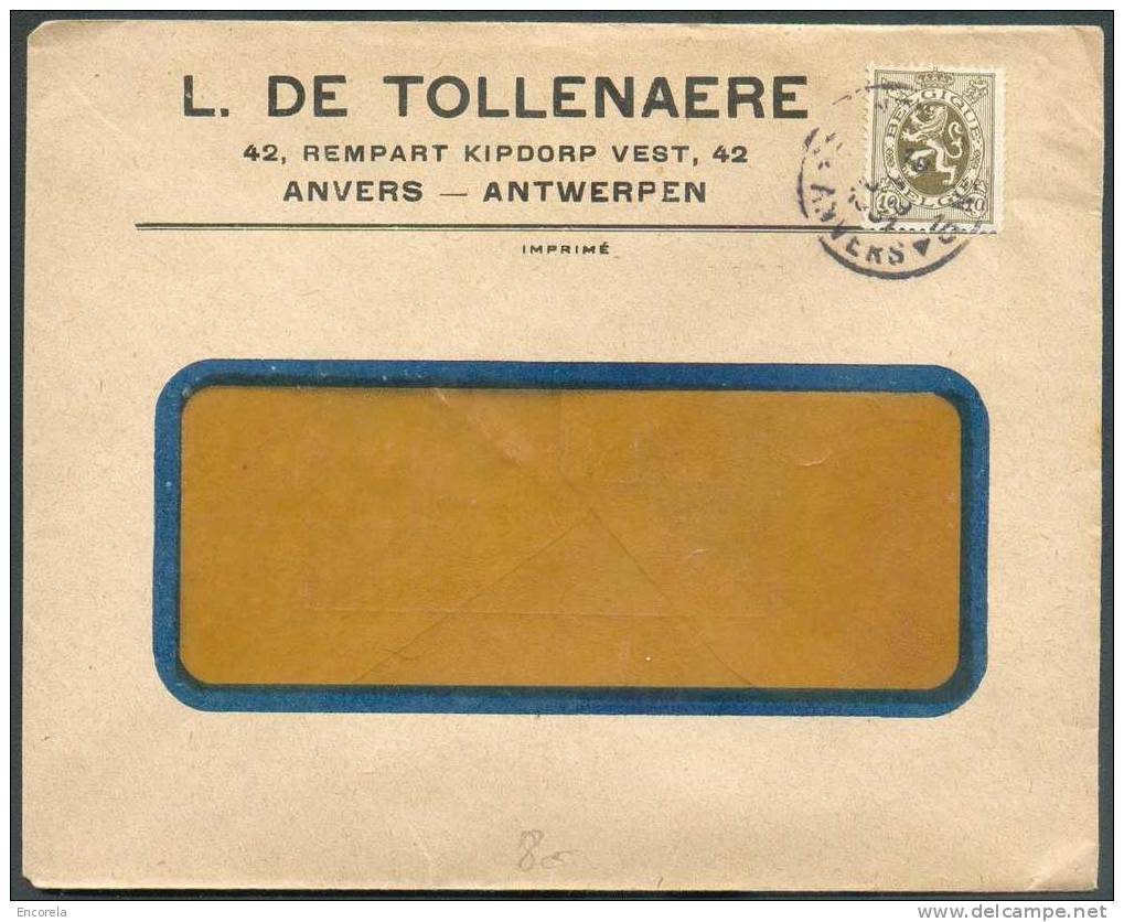 CHARBONS/KOLEN -  Lettre à En-tête L. DE TOLLENAERE, Affr. Lion 10c. Sc ANTWERPEN 10 Du 19-II-1931 Vers La Ville.  Super - Minéraux