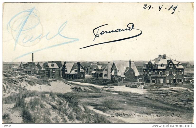 Westende-Bains - Villas Dans Les Dunes -1909 - Westende