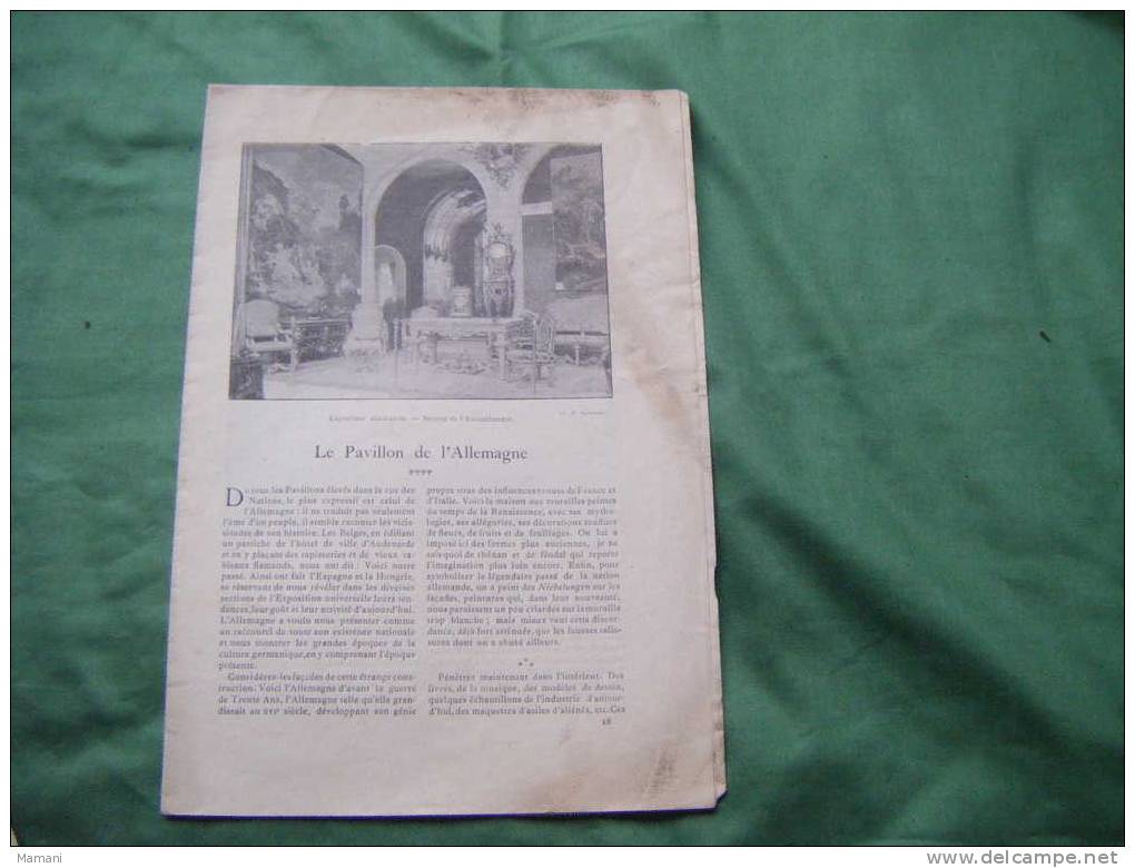 Supplement A L'illustre Soleil Du Dimanche -l'exposition -le Pavillon De L'allemagne Un Hospice Au Moyen Age- - Autres & Non Classés