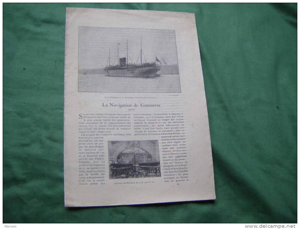 Supplement A L'illustre Soleil Du Dimanche -l'exposition .--la Navigation De Commerce-la Muse Des Voyages- - Other & Unclassified