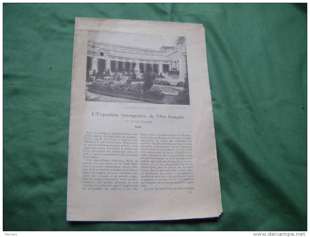 Supplement A L'illustre Soleil Du Dimanche -l'exposition Retrospective De L'art Francais-salle Des Armures Du XVI E- - Sonstige & Ohne Zuordnung