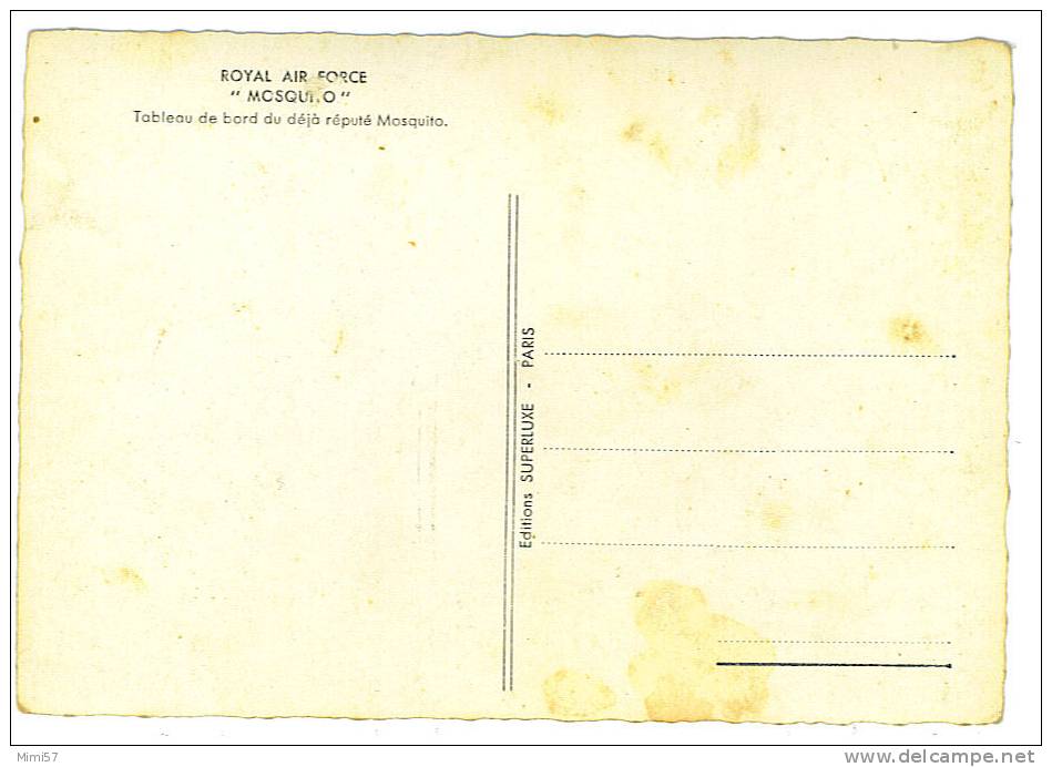 C.P. AVION - R.A.F. Tableau De Bord D'un MOSQUITO - 1939-1945: 2. Weltkrieg