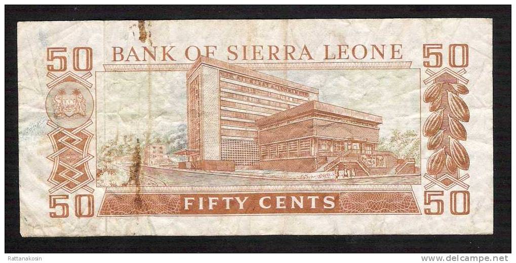 SIERRA LEONE   P4b   50  CENTS   (1974)  PREFIX    D/4   FINE NO P.h. - Sierra Leona