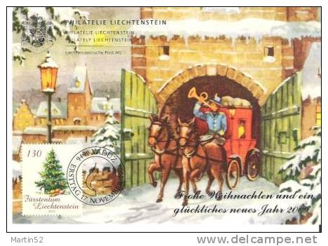 Liechtenstein 2008: Weihnachts-Maxikarte - Nur Für Abonnenten (Postpreis CHF 4.00) - Diligences