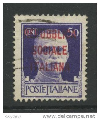ITALIA REPUBBLICA SOCIALE - Sassone # 493 - (o) - Oblitérés