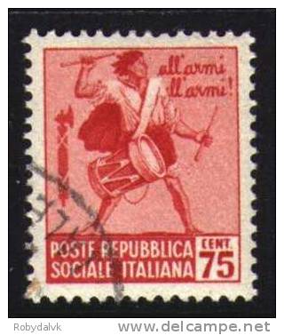 ITALIA REPUBBLICA SOCIALE - Sassone # 508 - (o) - Used