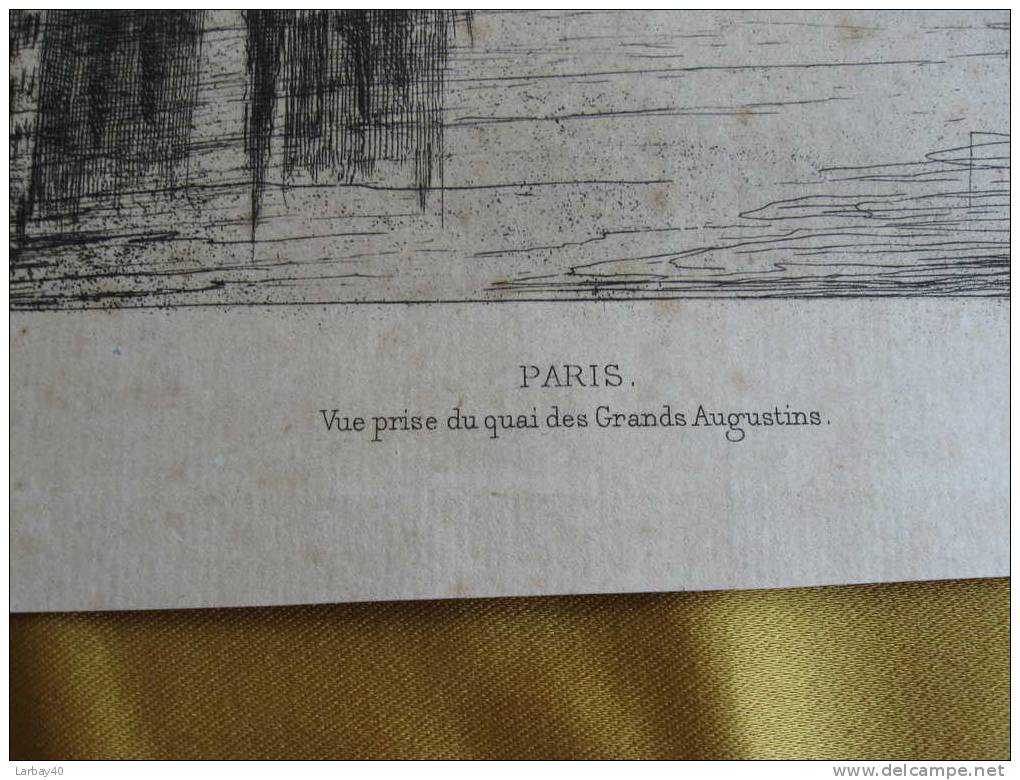 1 Gravure Paris Vue Prise Du Quai Des Grands Augustins - Prints & Engravings