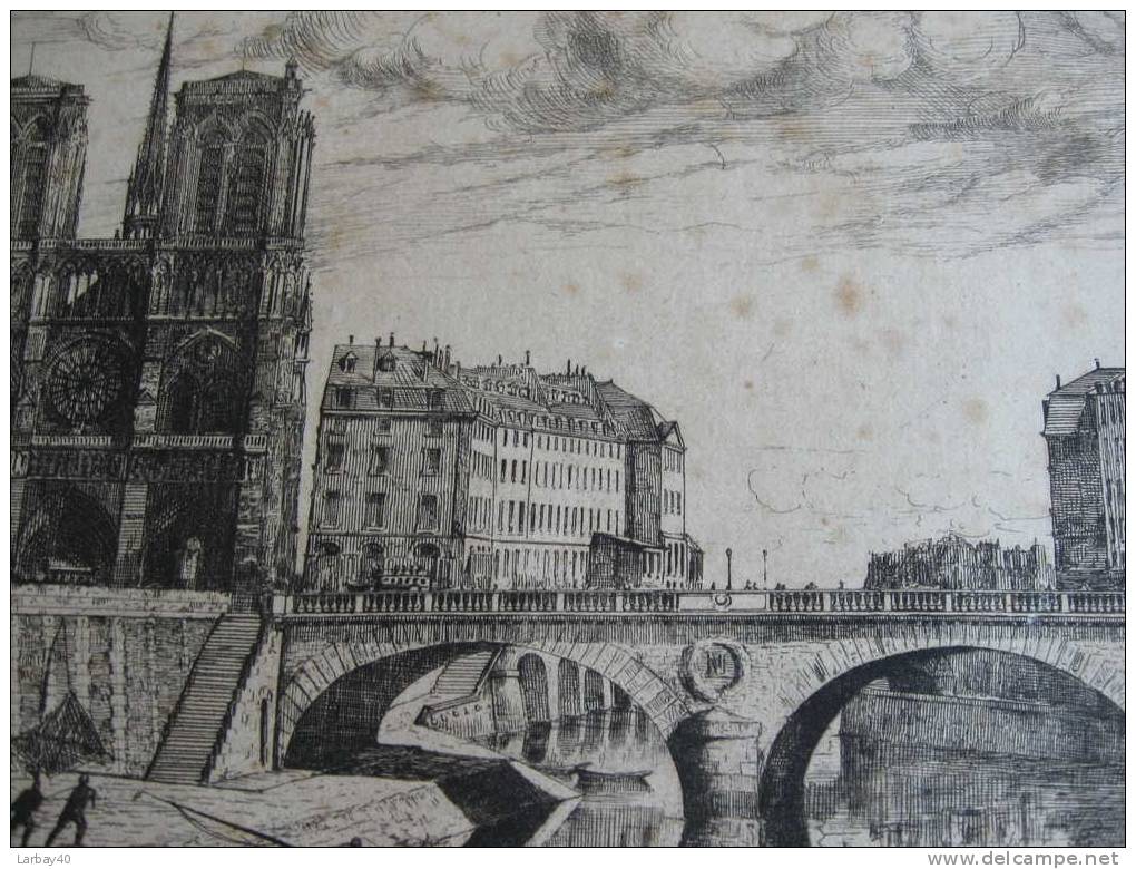 1 Gravure Paris Vue Prise Du Quai Des Grands Augustins - Estampes & Gravures