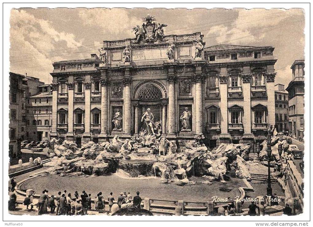 Italia 1955. Cartolina Di ROMA - Fontana Di Trevi. - Fontana Di Trevi