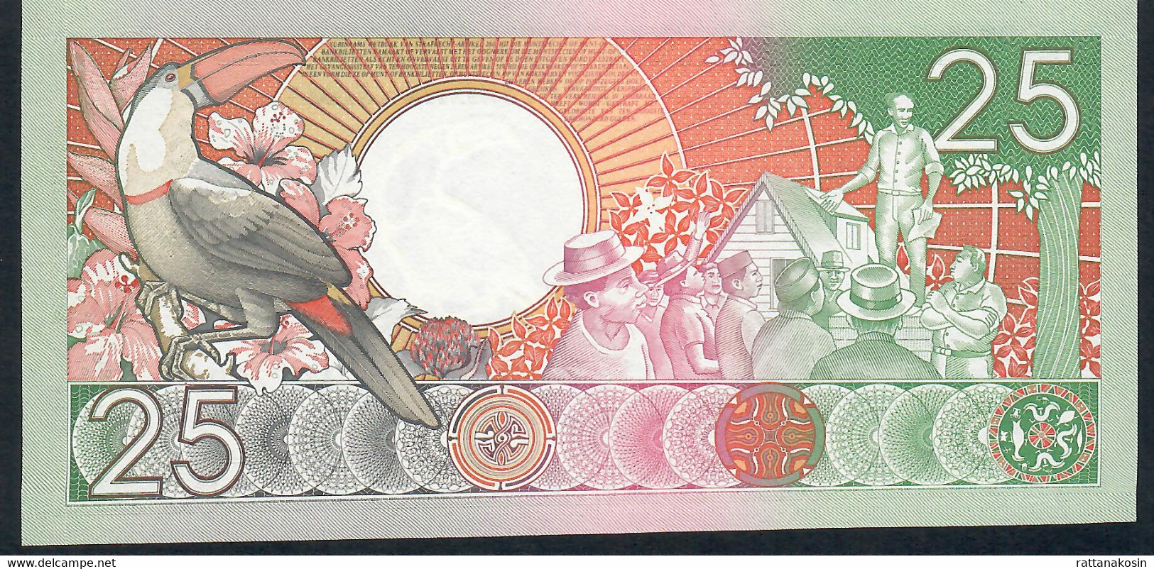 SURINAM  P132b 25  GULDEN 1988 #AG       UNC. - Surinam