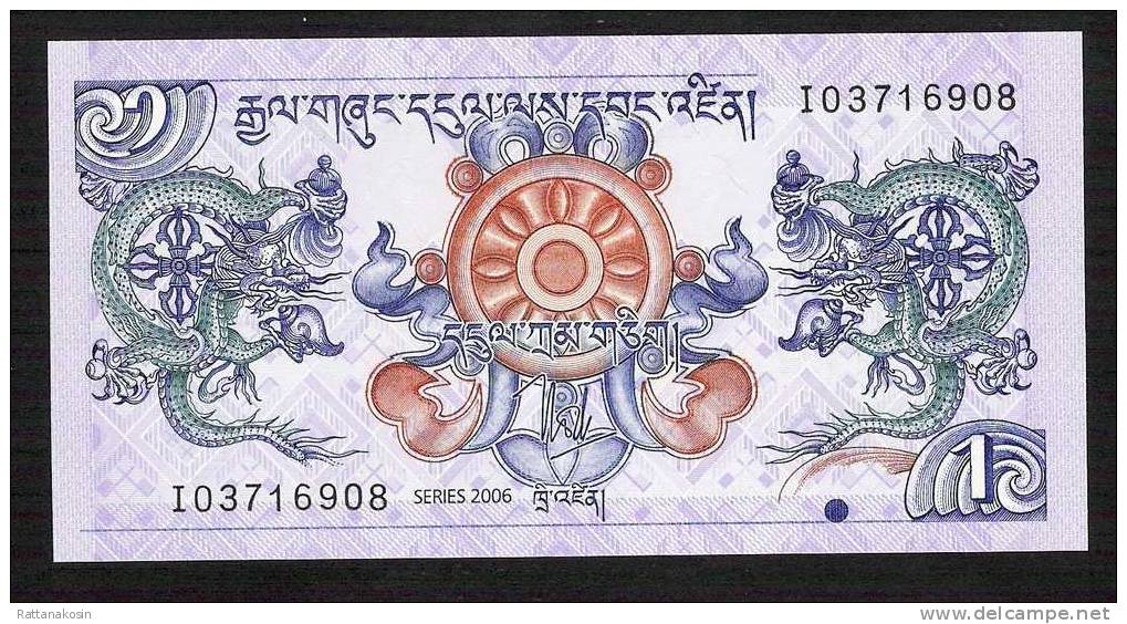 BHUTAN  P27 1  NGULTRUM 2006 #I    UNC. - Bhután