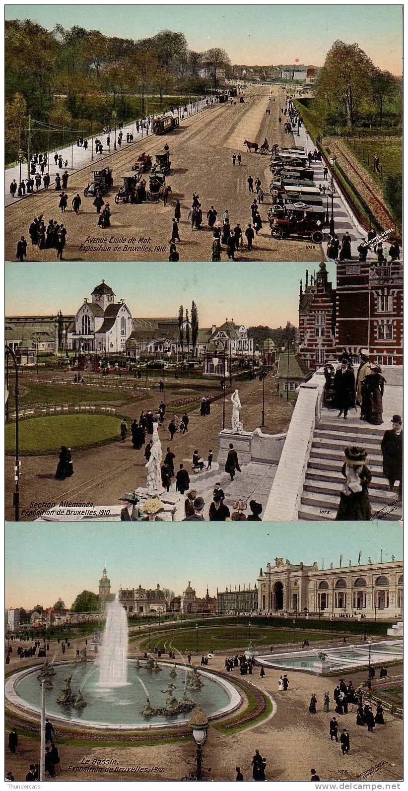 BRUSSEL BRUXELLES L'EXPOSITION UNIVERSELLE ET INTERNATIONALE 1910 EDITEUR VALENTINE LOT DE 10 CARTES !!!! - Expositions Universelles