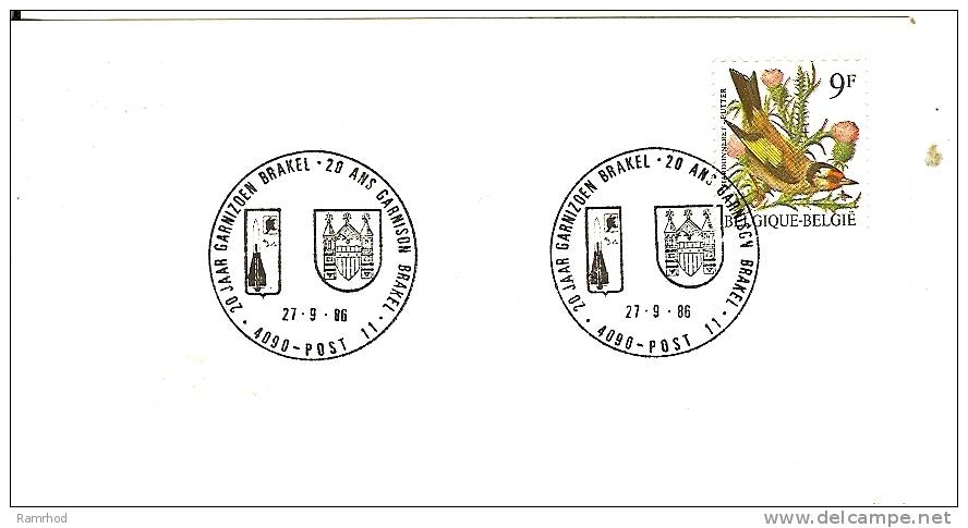 BELGIUM 1986 BIRD WITH SPECIAL  POSTMARK ON CARD - Briefe U. Dokumente