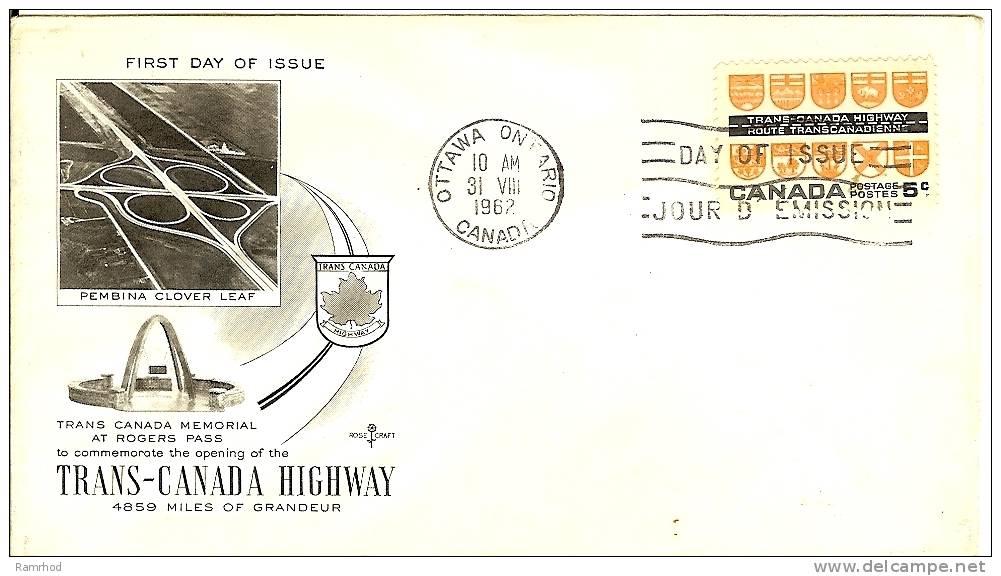CANADA 1962 TRANS CANADA HIGHWAY FDC - 1961-1970