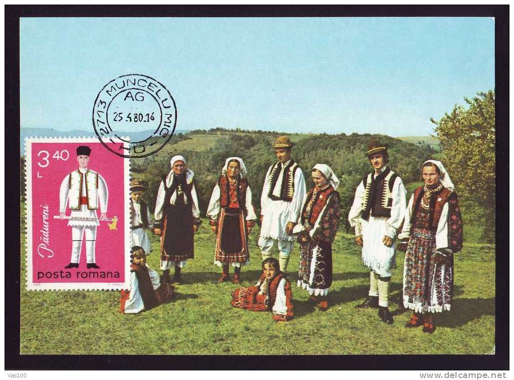 Romania 1980 Maximum Card Dance,costumes,very Nice. - Danse