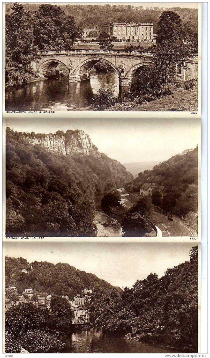 Libro Postal, Lettercard, Inglaterra, GEMS OF DERBYSHIRE SCENERY - Derbyshire