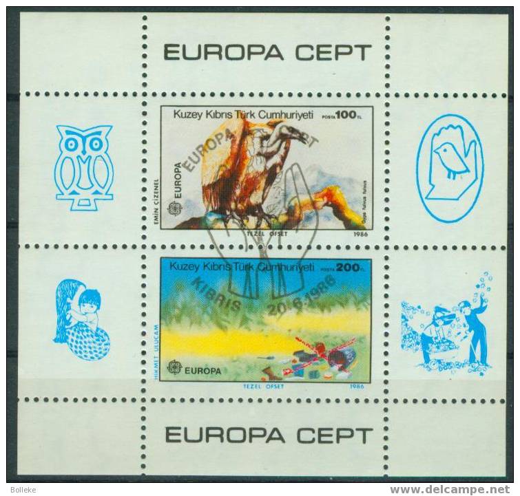 Vautours  -  Chypre Turc  - Bloc  Europa 1986  -   Oblitération 1 Er Jour  -  Valeur 18 Euro XX - 1986