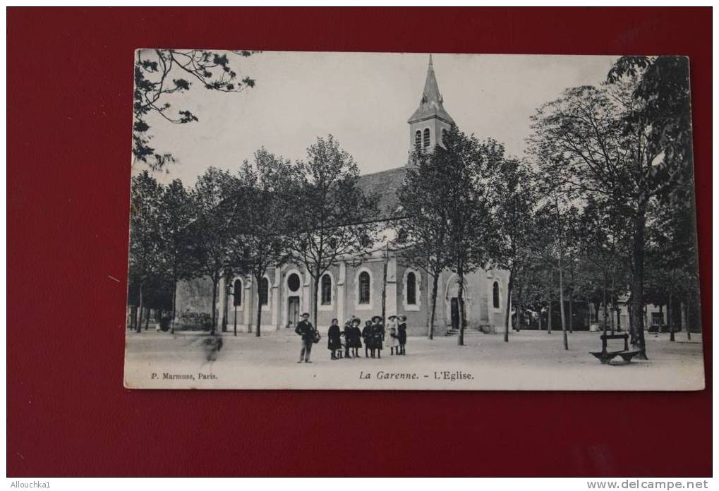 1904 LA GARENNE  HAUT DE SEINE 92 ? EGLISE  ENFANT  DEVANT TA DATE DE CONVOYEUR SAINT GERMAIN EN LAY A PARIS POUR PARIS - La Garenne Colombes