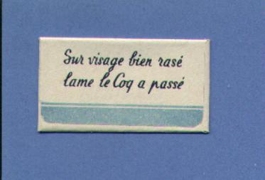 Une Lame De Rasoir LE COQ  Bleue (L38) - Lames De Rasoir