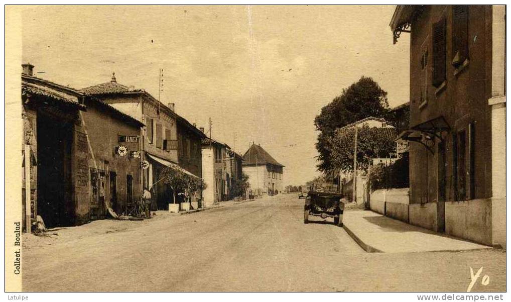 Diemoz  38   La Route De Lyon  Animée  Forgeron  Cafe -Garage Pompe A Essence Et  Voitures - Diémoz