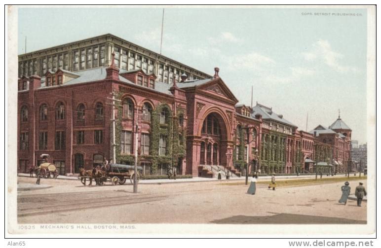 Mechanic's Hall, Boston MA On Detroit Publishing Co. #10625 1900s/10s Vintage Postcard - Boston