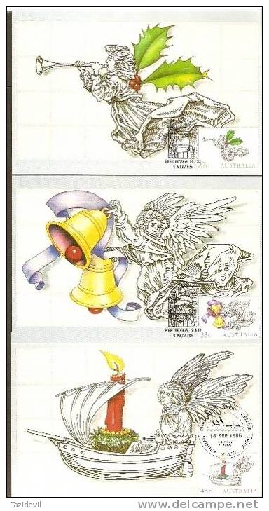 AUSTRALIA - 1985 Christmas Maximum Cards Set Of Five - Maximumkarten (MC)