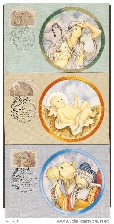 AUSTRALIA - 1991 Christmas Maximum Cards Set Of Three - Maximumkaarten