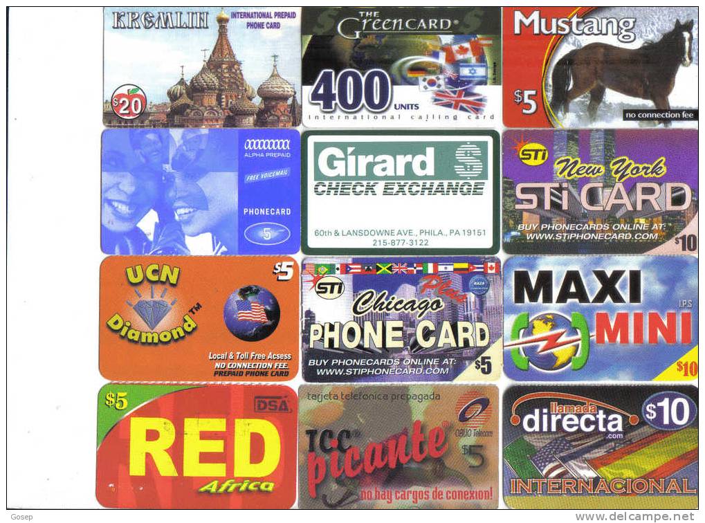 U.s.a.--prepiad Card-(set1)-(12 Cards)-used Card Very Expansive+3 Card Prepiad Israel Gift - Altri & Non Classificati