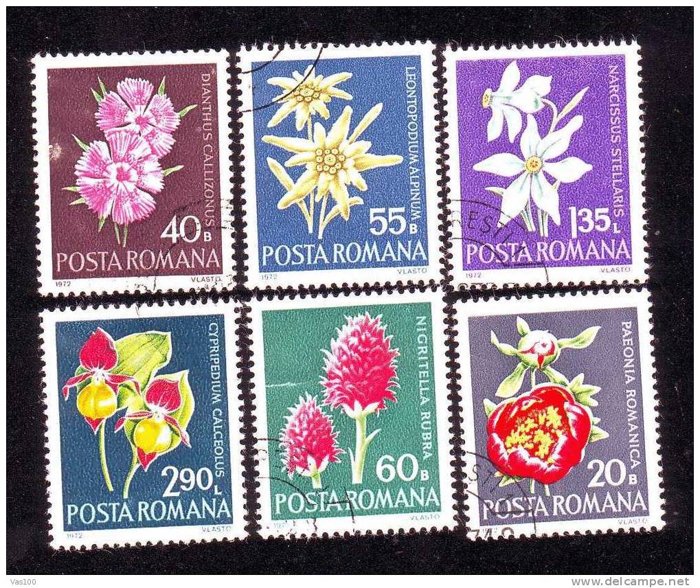 Rumänien 1972 Geschützte Blumen,Flowers ,Mi.3023-28, VFU - Gebruikt