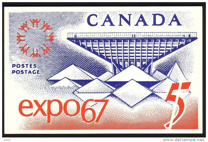 CARTE-MAXIMUM CANADA  (Expo Montréal) Obl Sp Flamme Ill 1er Jour1967 - Cartoline Maximum