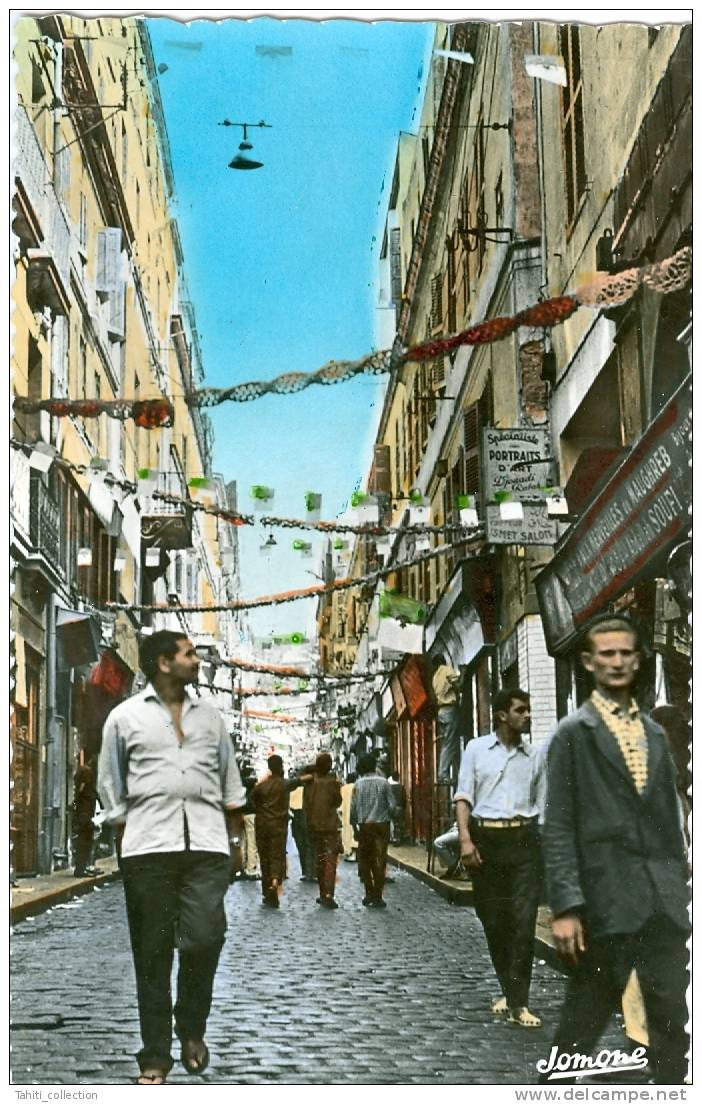 ALGER - EL-DJEZAIR - Fêtes De L´Indépendance - La Rue De Chartres Pavoisée - Alger