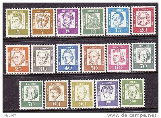 Germany 824-39  Tagged  Phos. ** - Unused Stamps